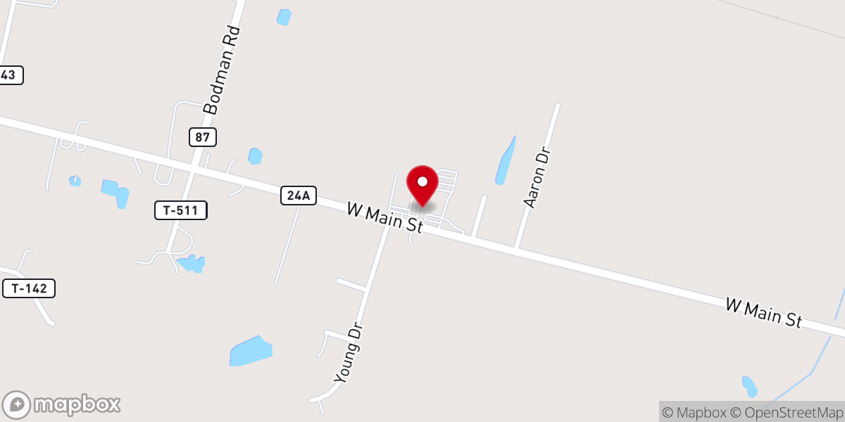 Map showing location of Bible Baptist Church