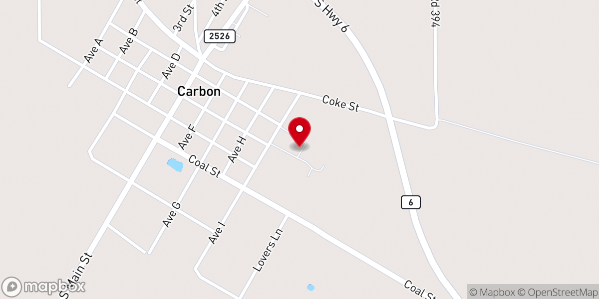 Map showing location of Carbon Christian Academy