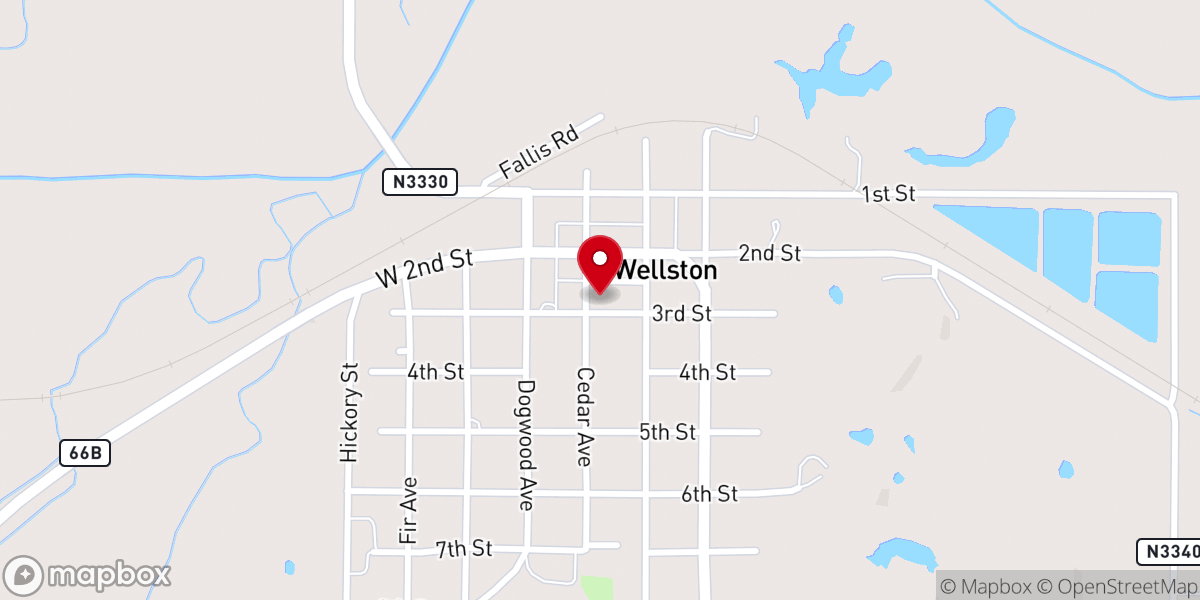 Map showing location of Wellston Assembly of God