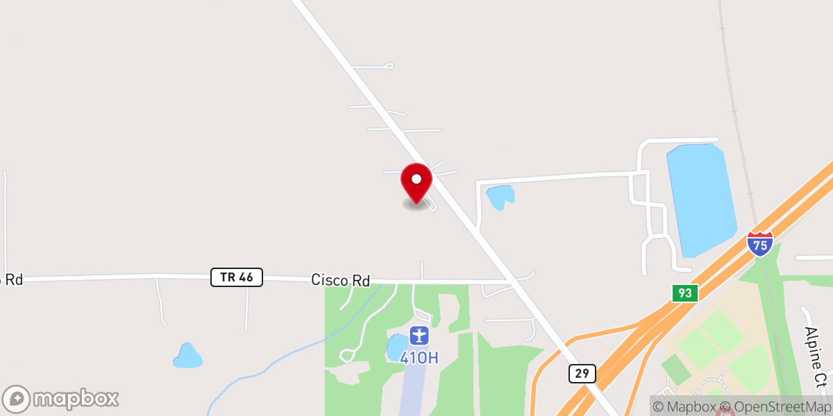 Map showing location of Solid Rock Church