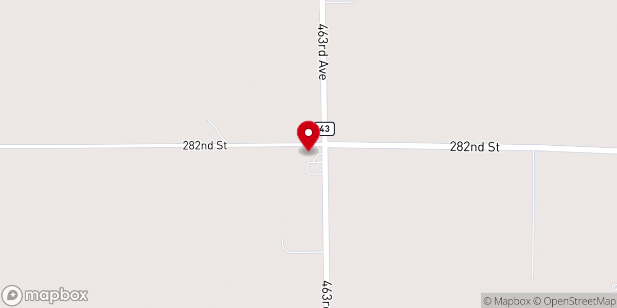 Map showing location of Turner County Evangelical Presbyterian Church (EPC)