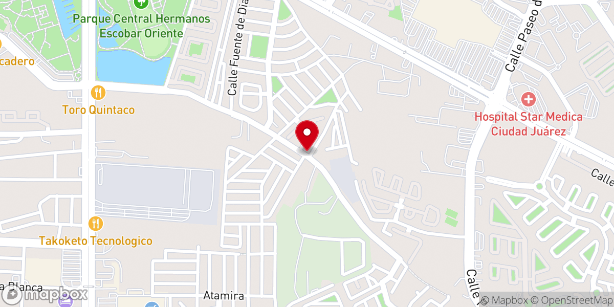 Map showing location of Iglesia Central de Ciudad Juarez
