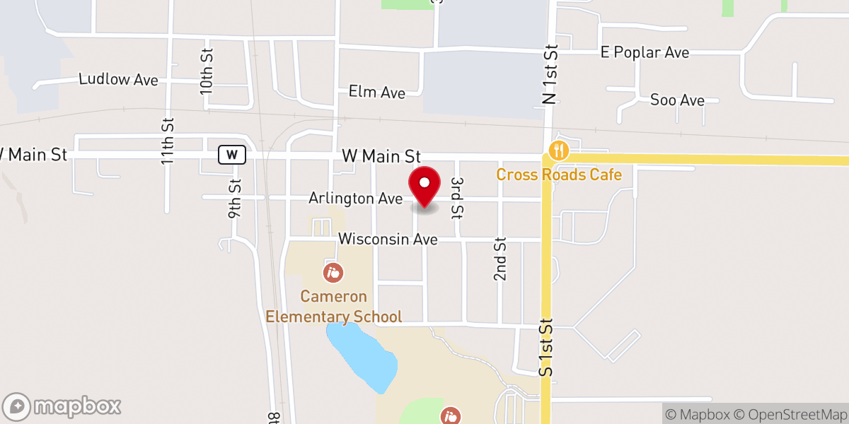 Map showing location of Faith Lutheran Church