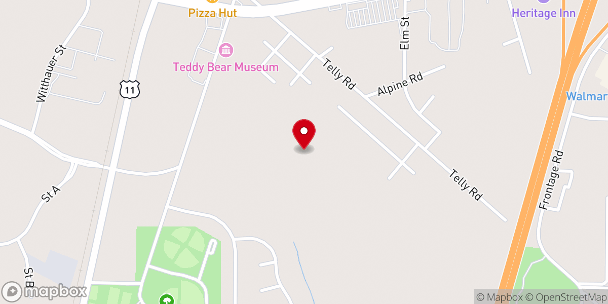 Map showing location of Resurrection Life Worship Center
