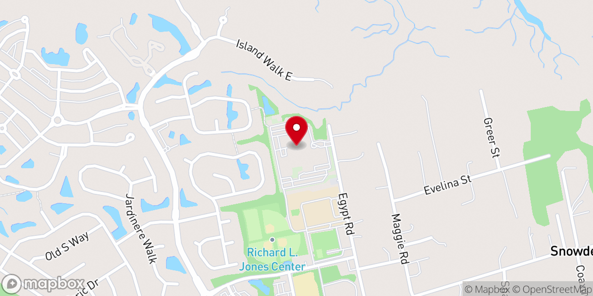 Map showing location of East Cooper Baptist Church