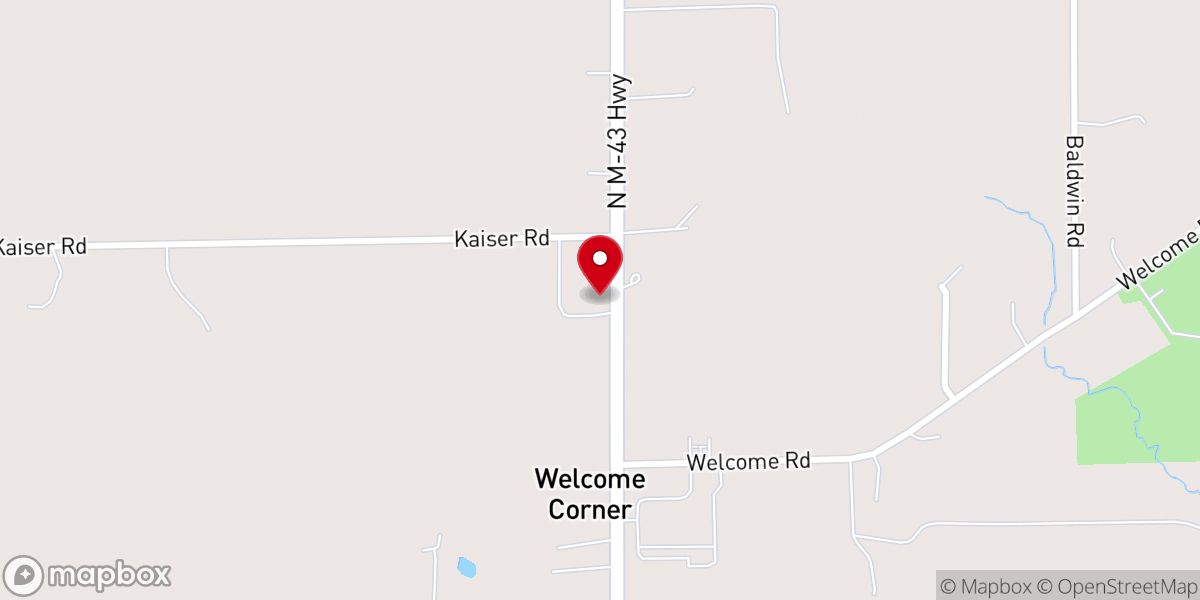 Map showing location of Welcome Corners United Methodist
