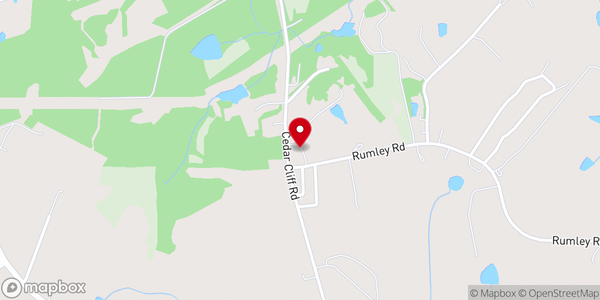 Map showing location of Cedar Cliff Methodist Church
