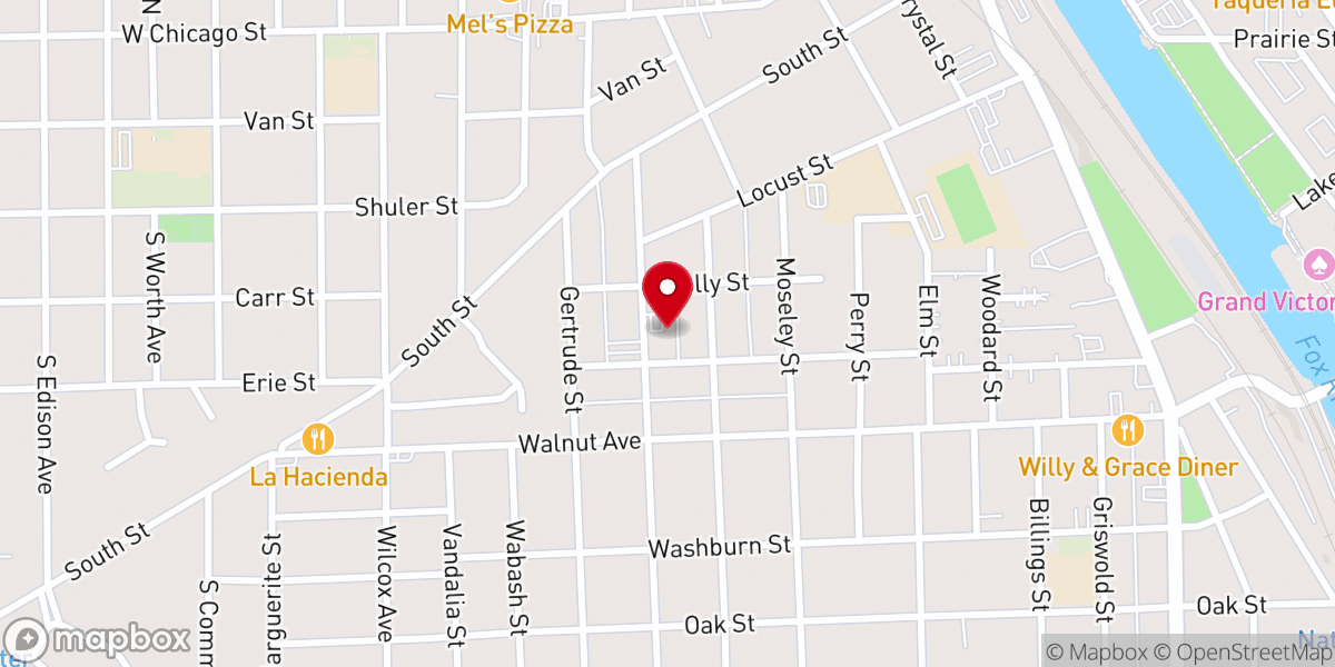 Map showing location of St Laurence Catholic Church