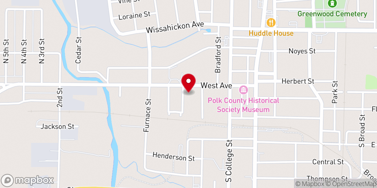 Map showing location of New Covenant Church Cedartown
