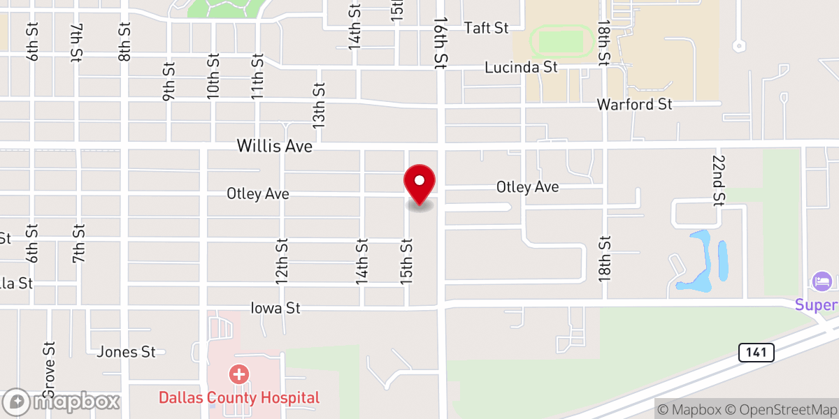 Map showing location of Mt. Olivet Lutheran Church