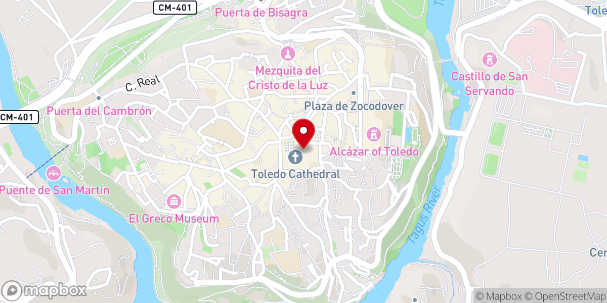Map showing location of Puerta del Reloj