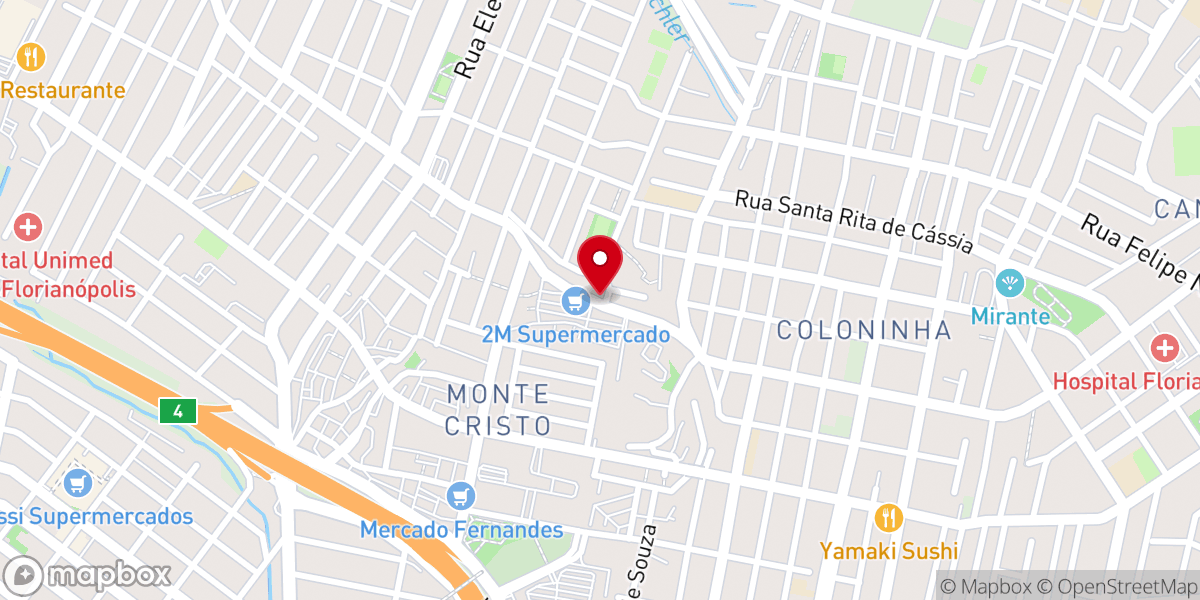 Map showing location of Igreja Assembléia de Deus de Florianópolis CADB/CADBSC