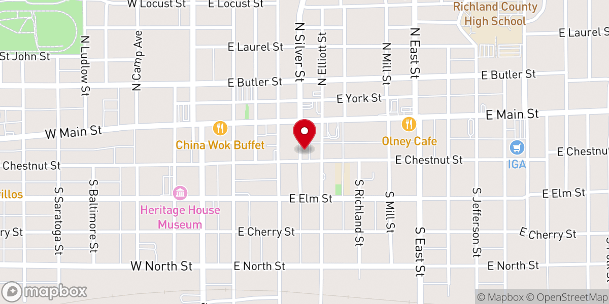 Map showing location of First Baptist Church