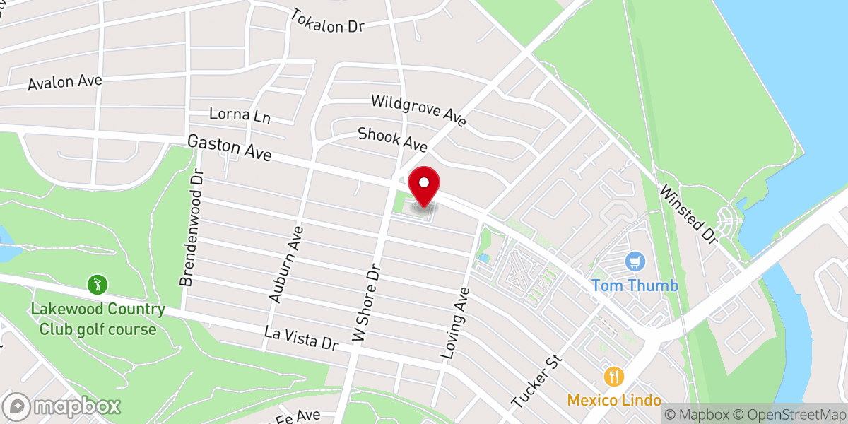 Map showing location of Lakewood Presbyterian Church
