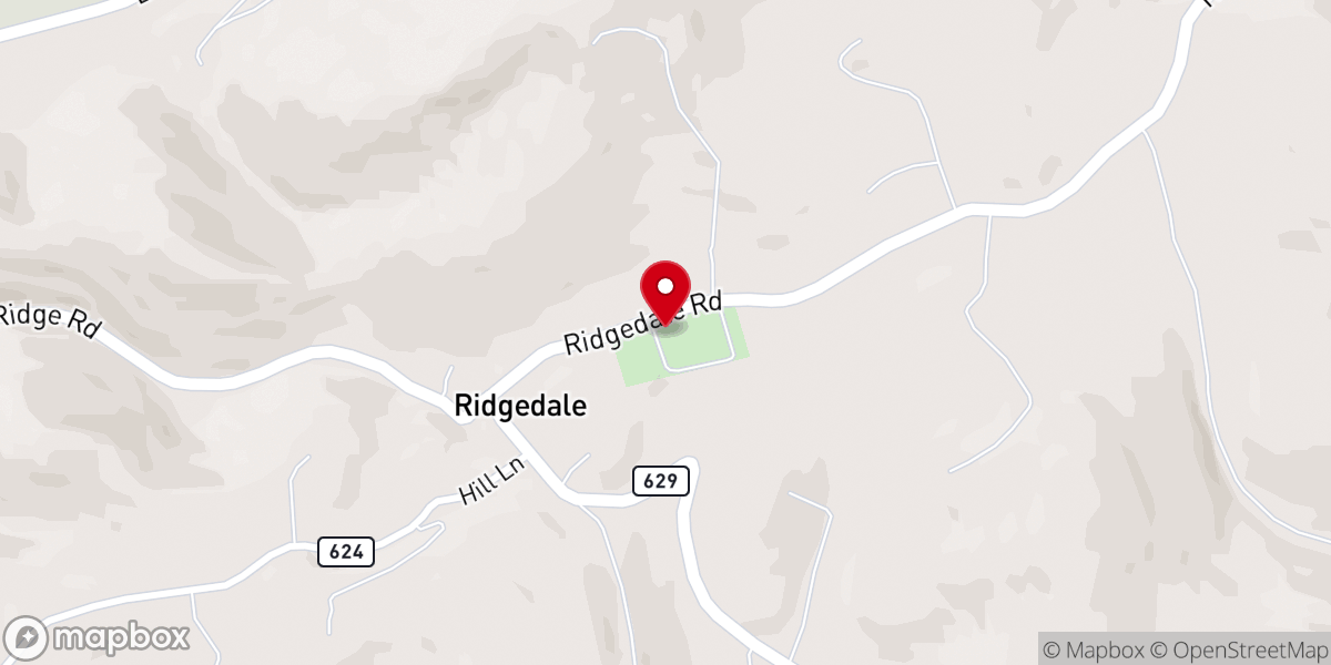 Map showing location of Ridgedale United Methodist Church