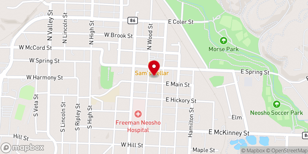 Map showing location of Rex Church