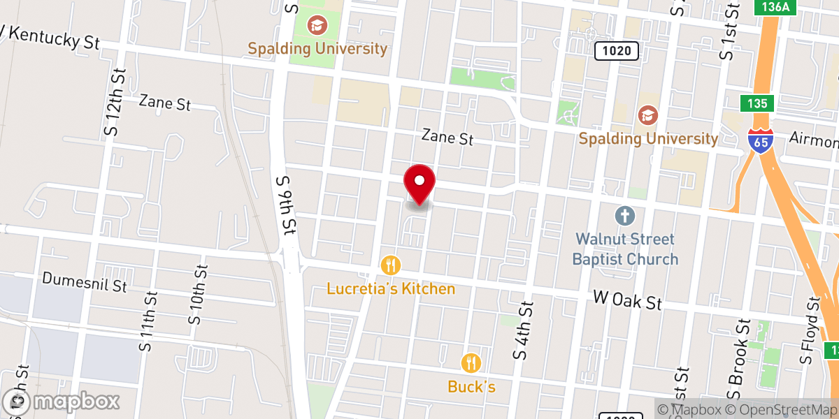 Map showing location of St. Louis Bertrand Catholic Church