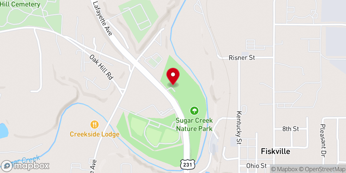 Map showing location of Sugar Creek Nature Park