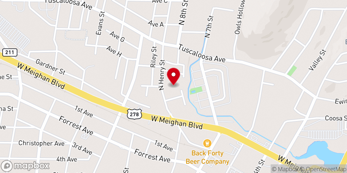 Map showing location of Union Baptist Church