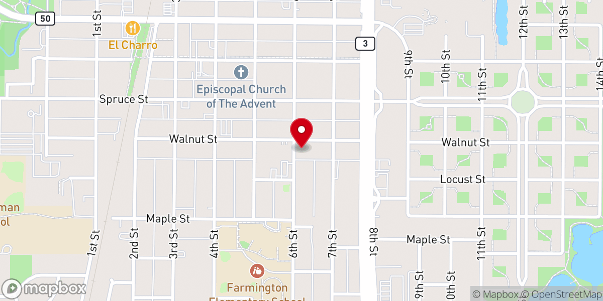 Map showing location of Trinity Lutheran Church