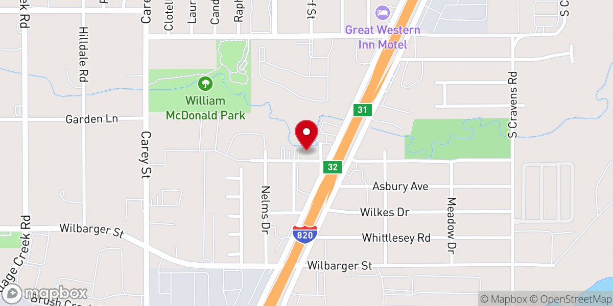 Map showing location of Good Shepherd Temple of Praise