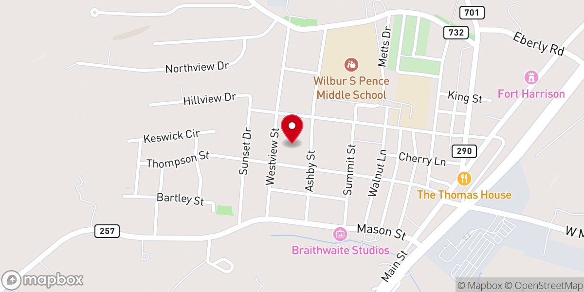 Map showing location of Dayton United Methodist Church