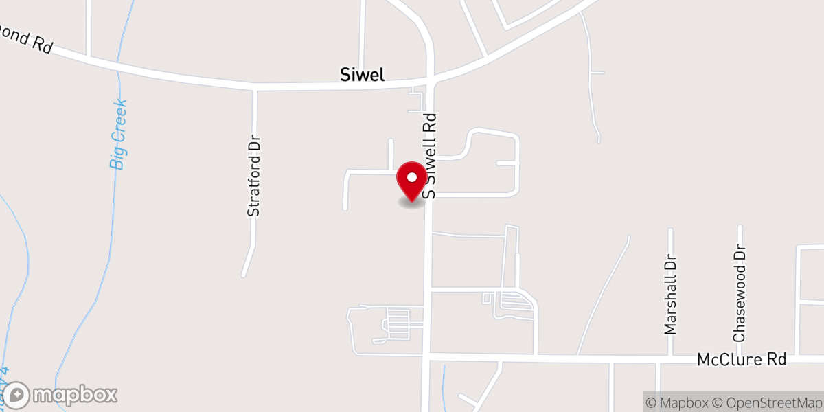 Map showing location of Fellowship Baptist Church