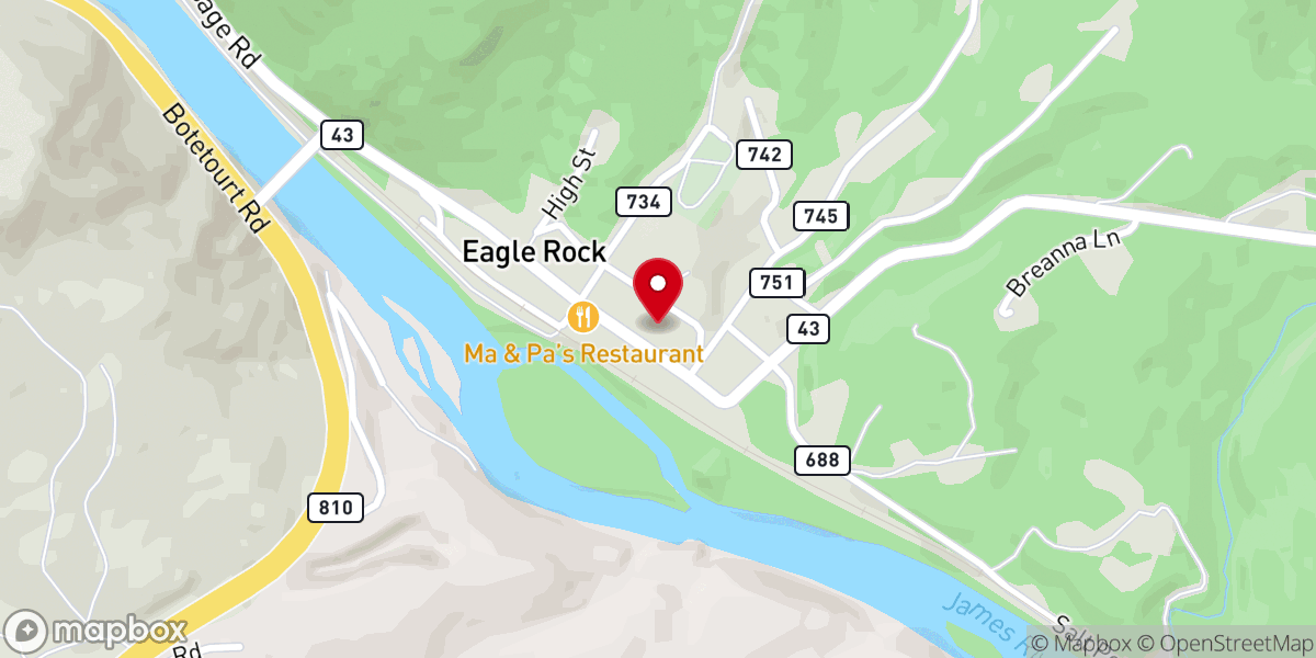 Map showing location of Eagle Rock Community Center