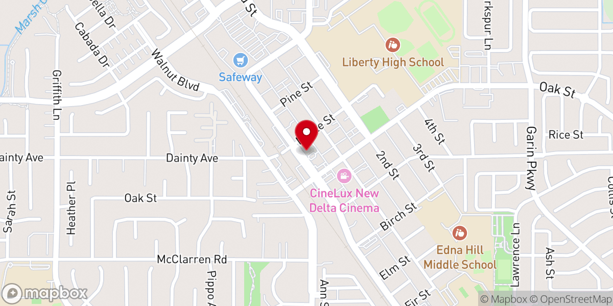 Map showing location of East Bay Pentecostal