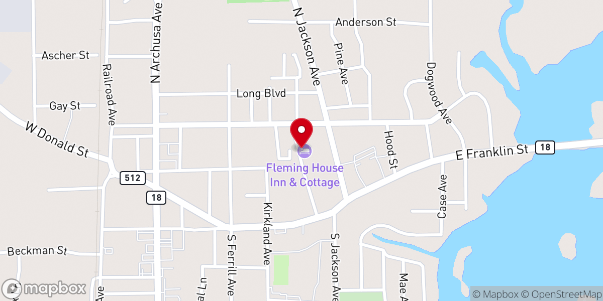 Map showing location of Fleming House Cottage