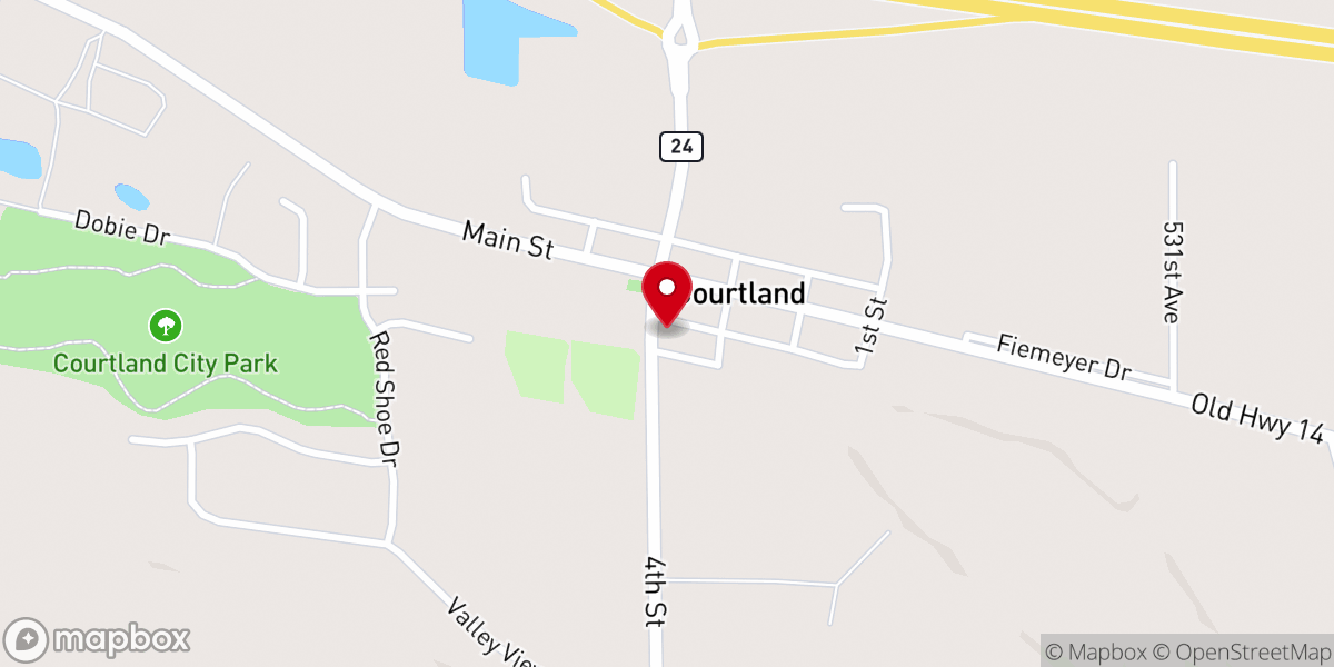 Map showing location of Courtland City Clerk