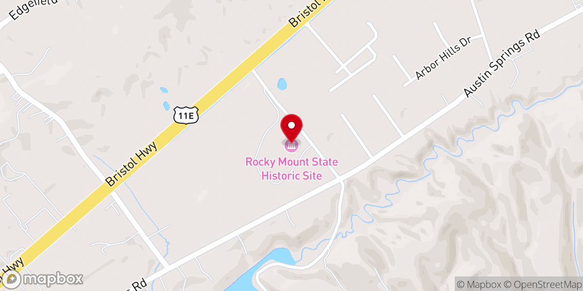 Map showing location of Rocky Mount State Historic Site