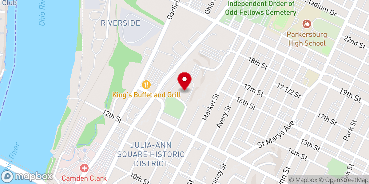 Map showing location of First Presbyterian Church