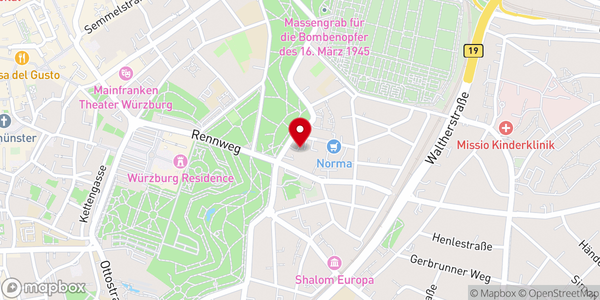 Map showing location of Adventgemeinde Würzburg