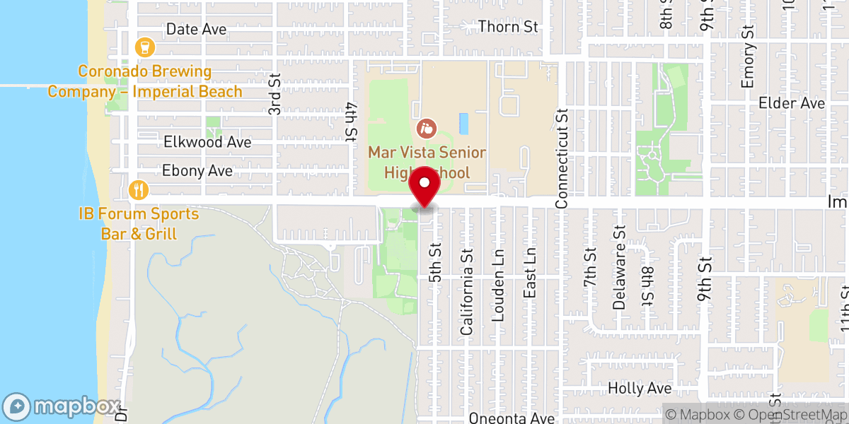 Map showing location of Calvary Imperial Beach