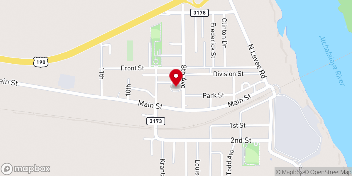 Map showing location of St. Anthony Catholic Church