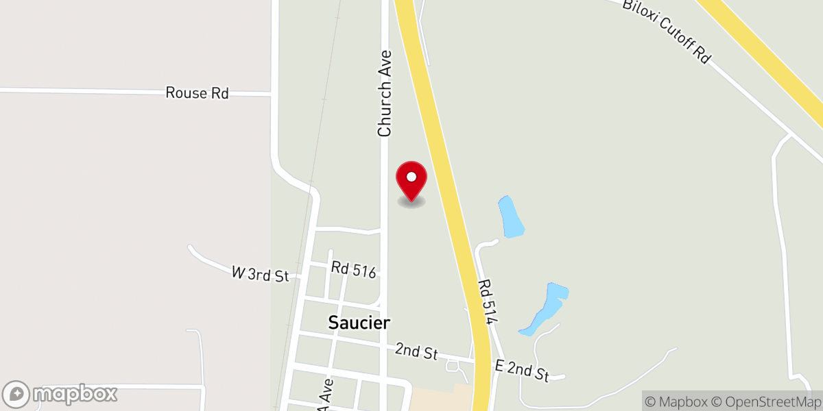 Map showing location of Saucier Christian Fellowship