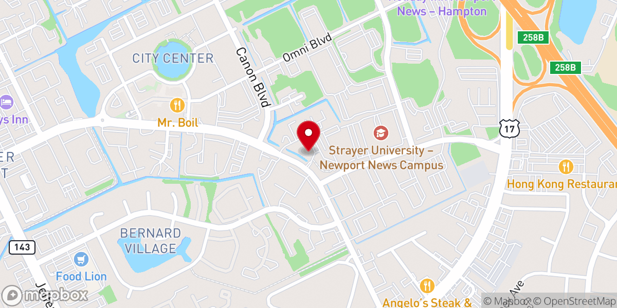 Map showing location of Vineyard Church of the Peninsula
