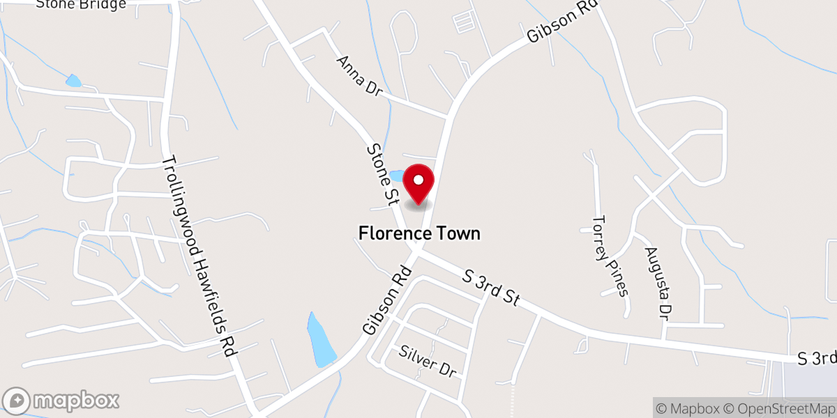 Map showing location of Florence Memorial Baptist Church