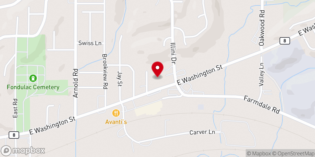 Map showing location of Bethany Missionary Church