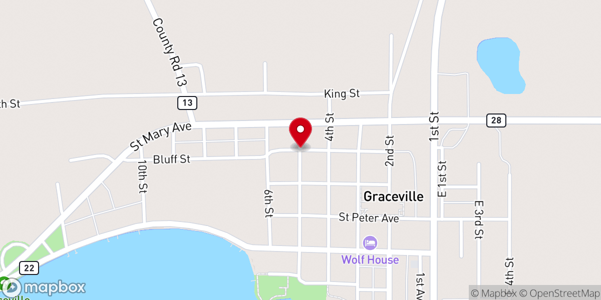 Map showing location of Mt Olive Lutheran Church