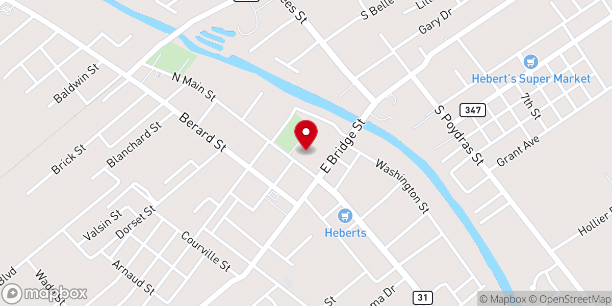 Map showing location of St. Bernard Catholic Church