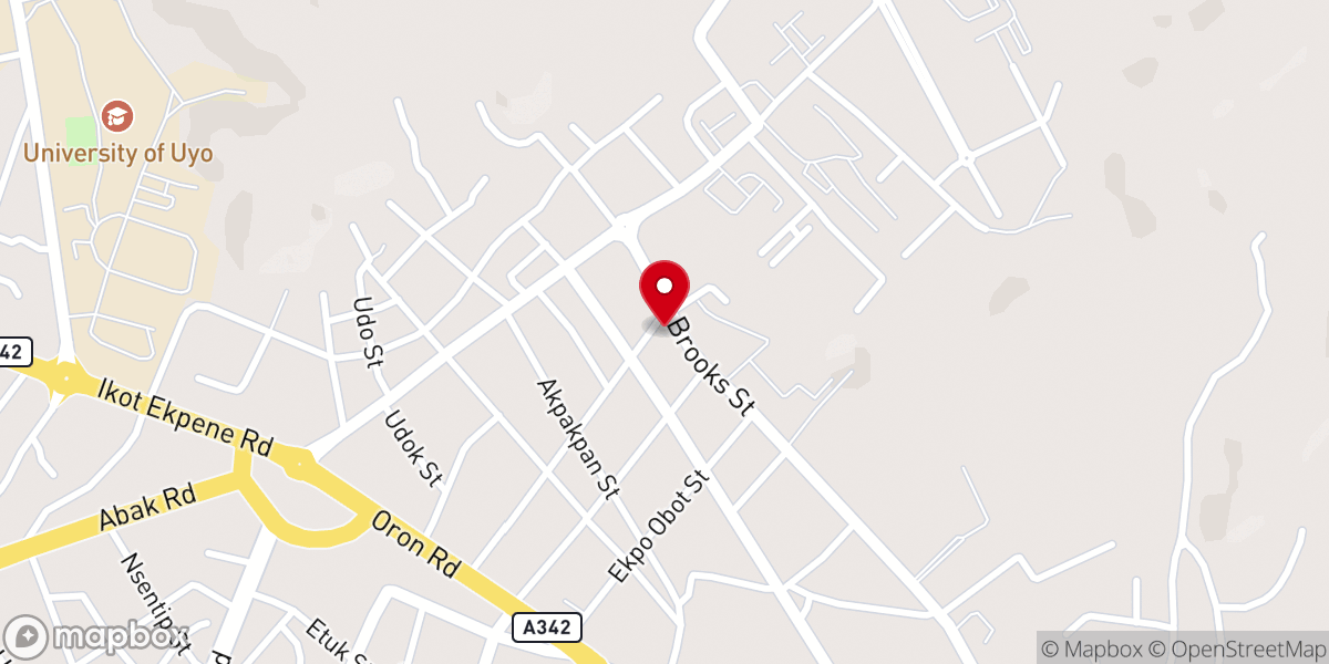 Map showing location of Uyo Catholic Media Centre