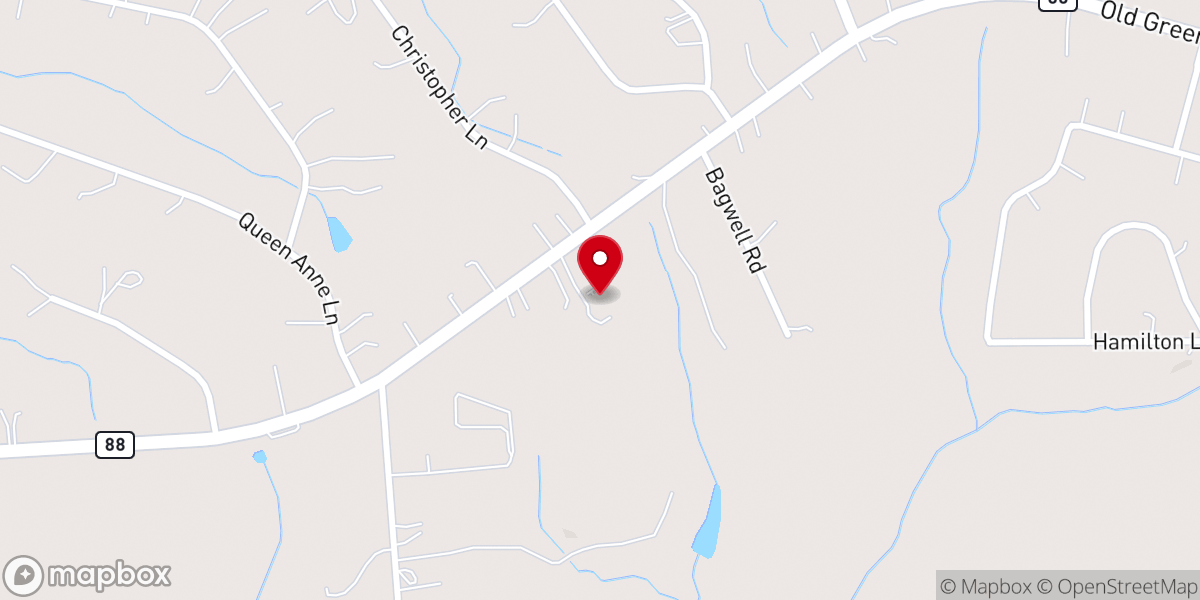 Map showing location of Slabtown Baptist Church