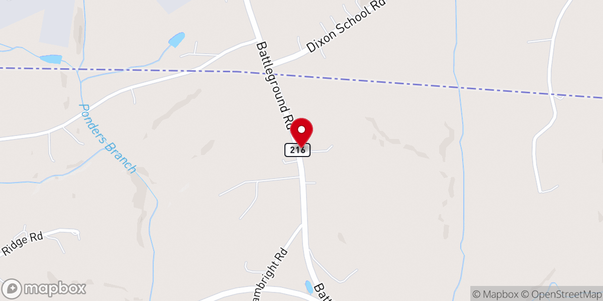 Map showing location of Anew Beginning Baptist Church