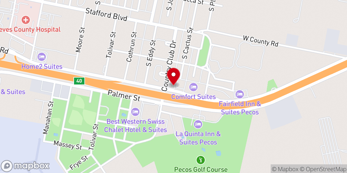 Map showing location of Dickey's Barbecue Pit