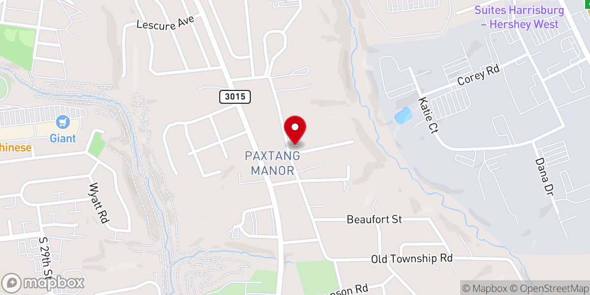 Map showing location of Calvary Baptist Church