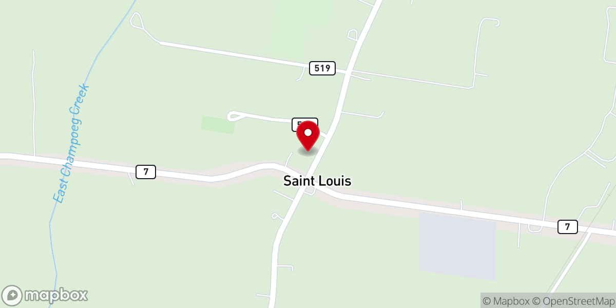 Map showing location of Saint Louis Church