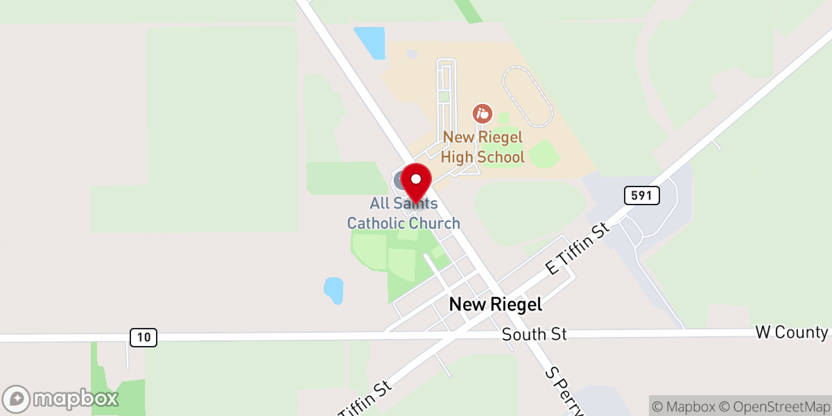 Map showing location of All Saints Parish Hall