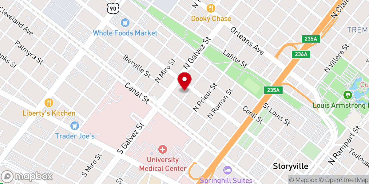 Map showing location of Greater Tulane Baptist Church
